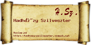 Hadházy Szilveszter névjegykártya